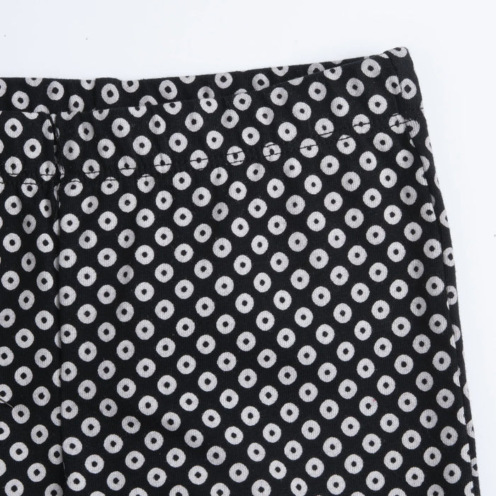 Girls Black Printed Leggings
