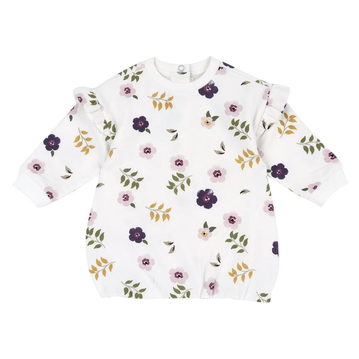 Girls Bronze Printed Long Sleeve Dress