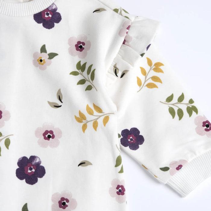 Girls Bronze Printed Long Sleeve Dress