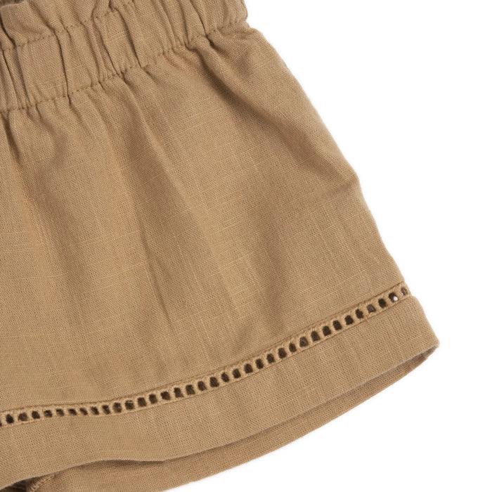 Girls Brown Self Design Shorts