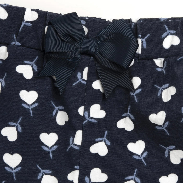 Girls Dark Blue Graphic Printed T-Shirt with Shorts