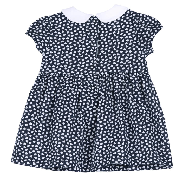 Girls Dark Blue Printed Dress