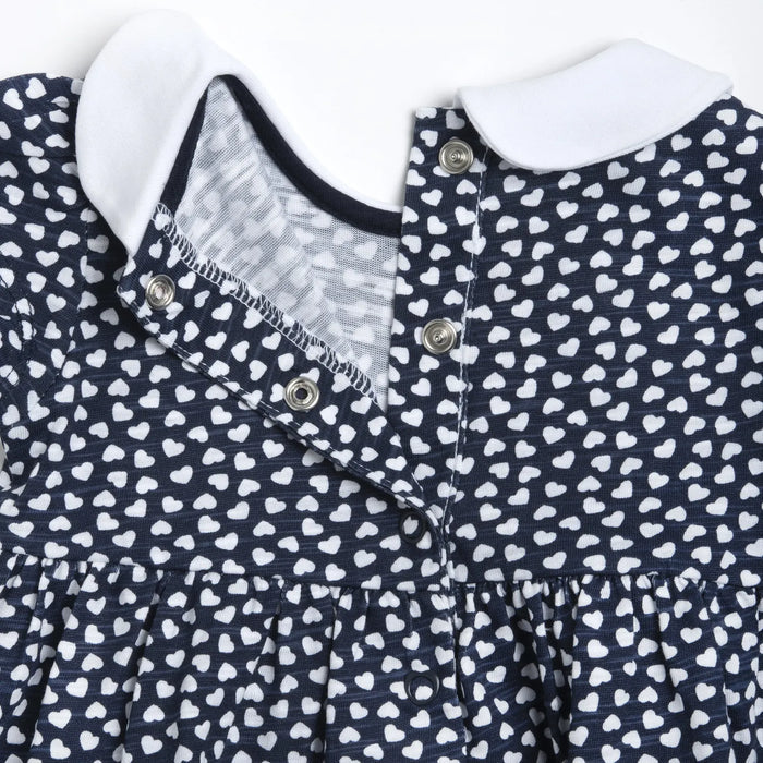 Girls Dark Blue Printed Dress