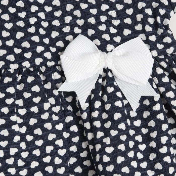 Girls Dark Blue Printed Dress