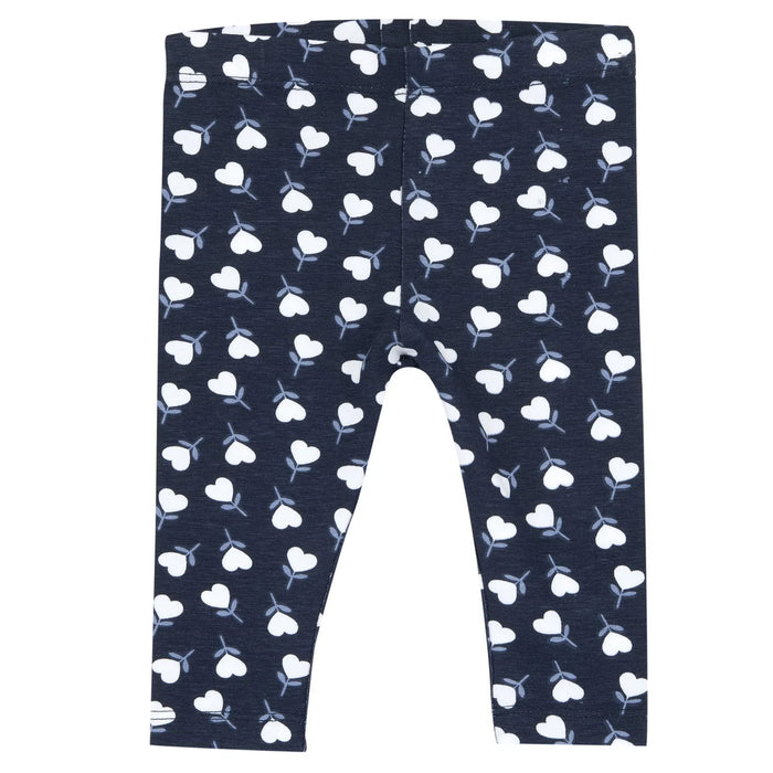 Girls Dark Blue Printed Leggings