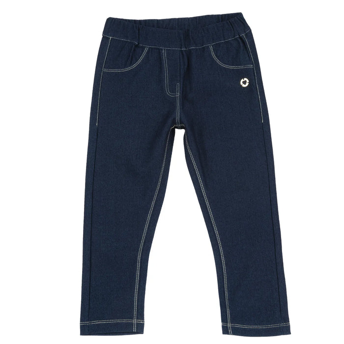 Girls Dark Blue Solid Jeans