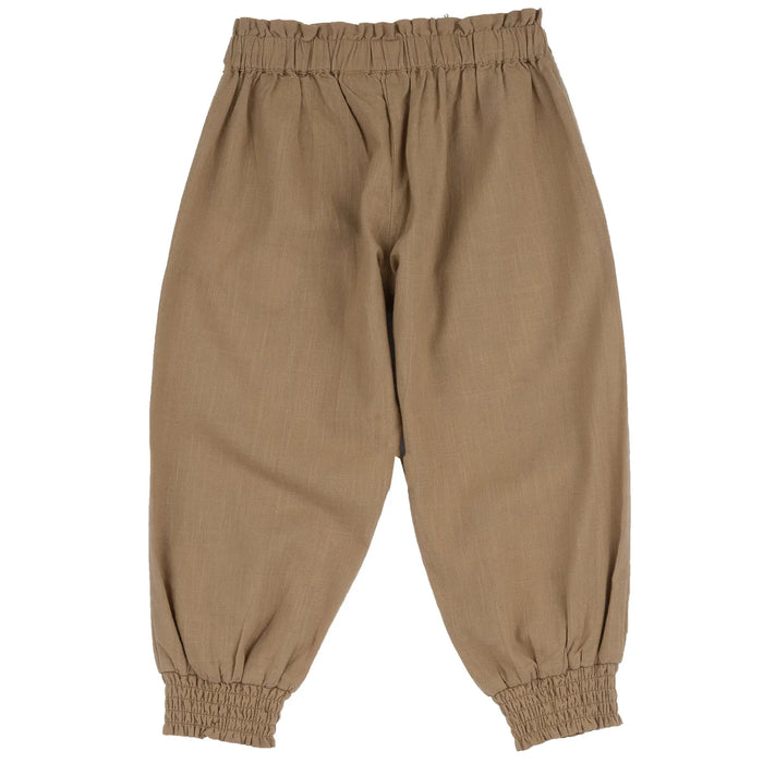 Girls Light Brown Solid Joggers