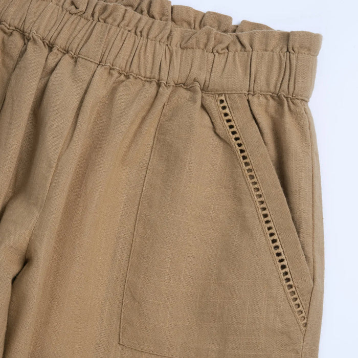 Girls Light Brown Solid Joggers