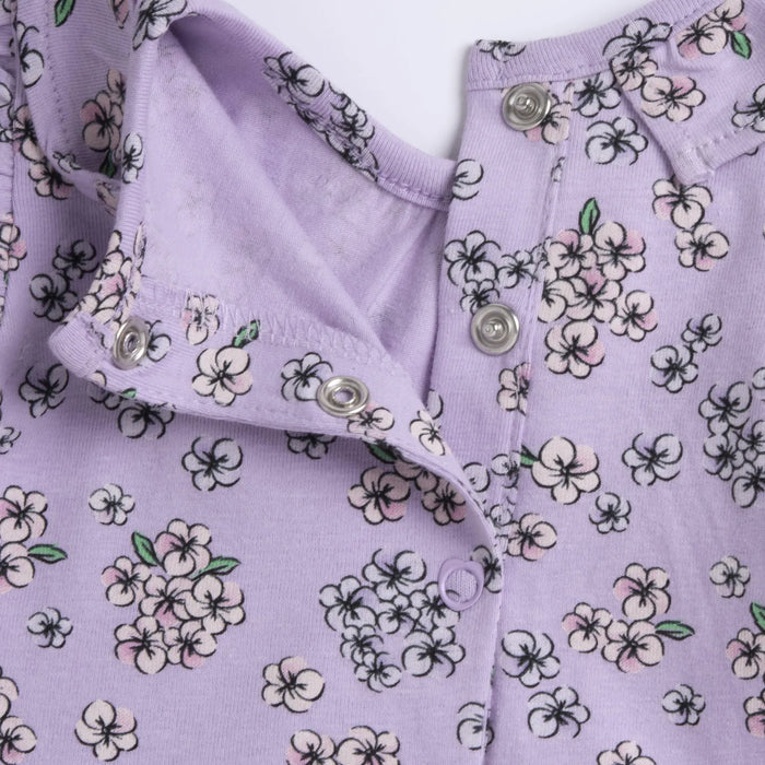 Girls Light Lilac Floral Printed Dress