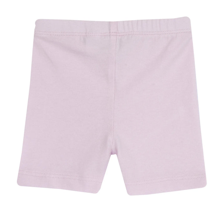Girls Light Lilac Floral Printed T-Shirt with Shorts