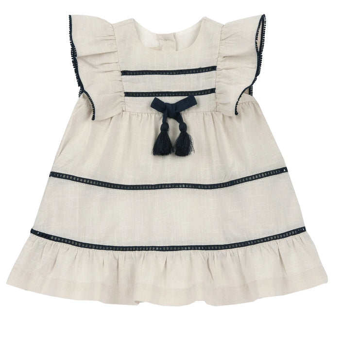 Girls Light Natural Embellished Dress