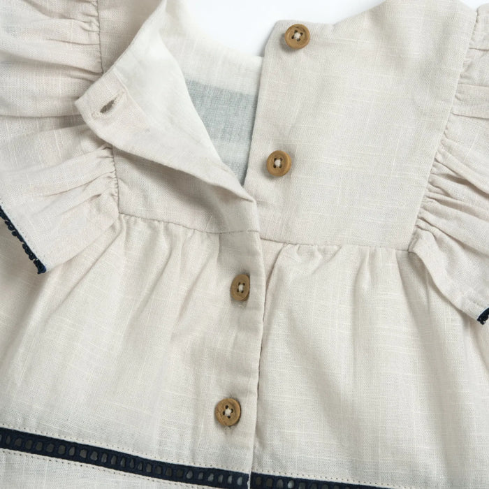 Girls Light Natural Embellished Dress