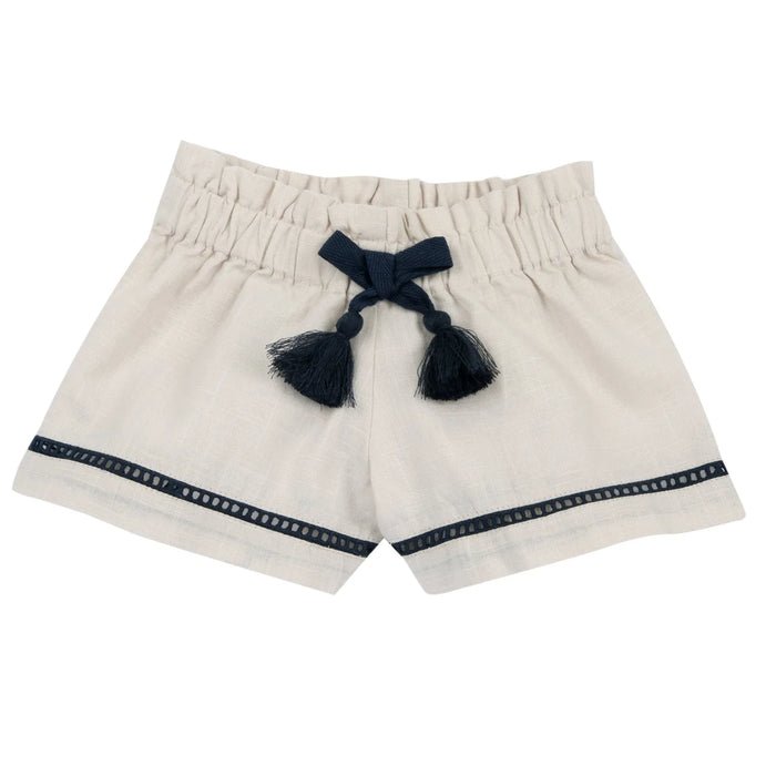 Girls Light Natural Embellished T-Shirt with Shorts