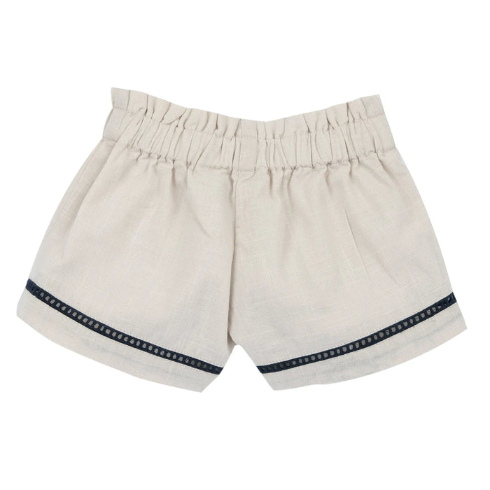 Girls Light Natural Embellished T-Shirt with Shorts