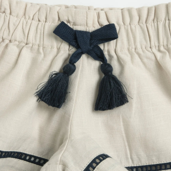 Girls Light Natural Embellished T-Shirt with Shorts
