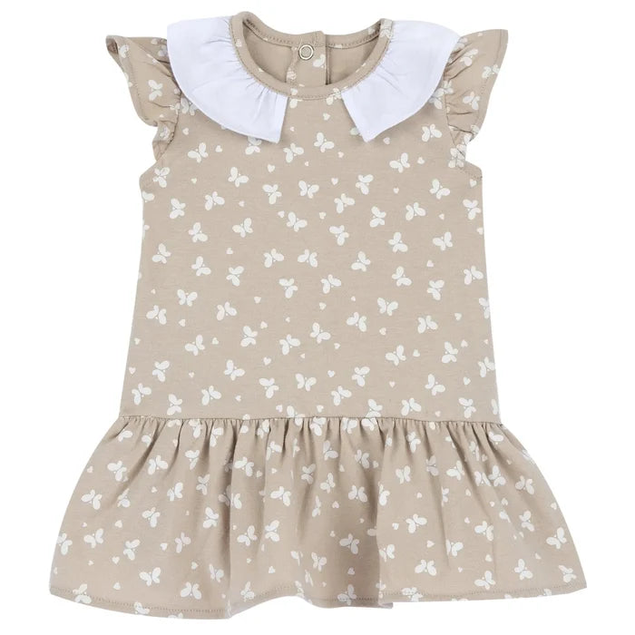 Girls Light Natural Printed Dress