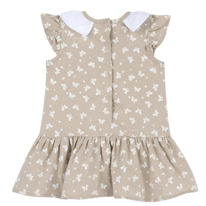 Girls Light Natural Printed Dress