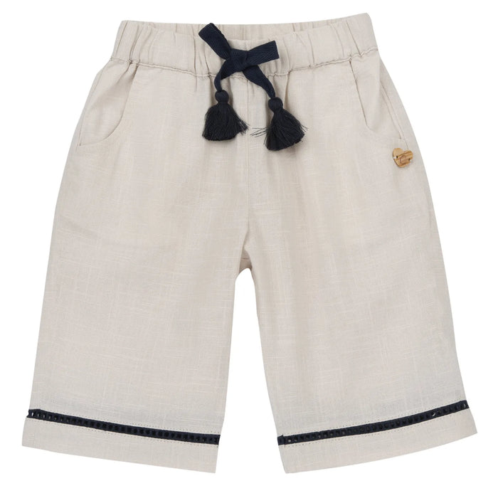 Girls Light Natural Self Design Trouser