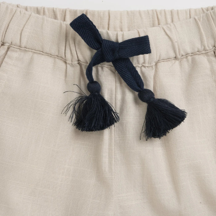 Girls Light Natural Self Design Trouser