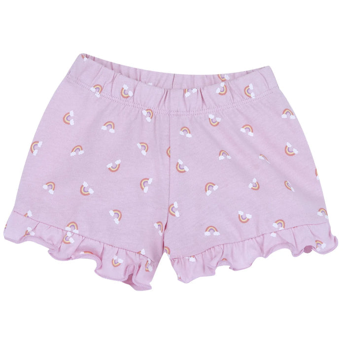 Girls Light Pink Animal Printed T-Shirt with Shorts