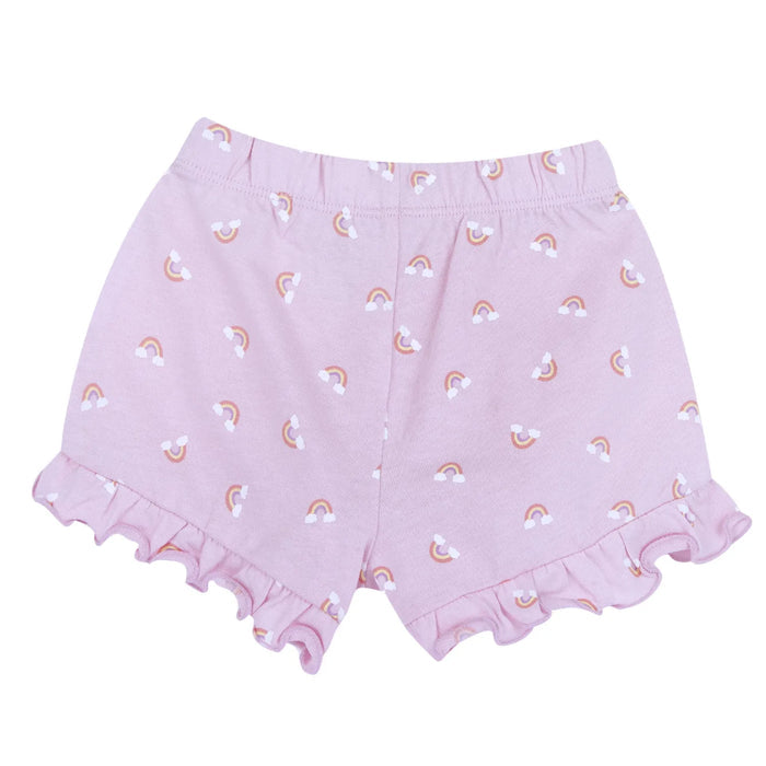 Girls Light Pink Animal Printed T-Shirt with Shorts