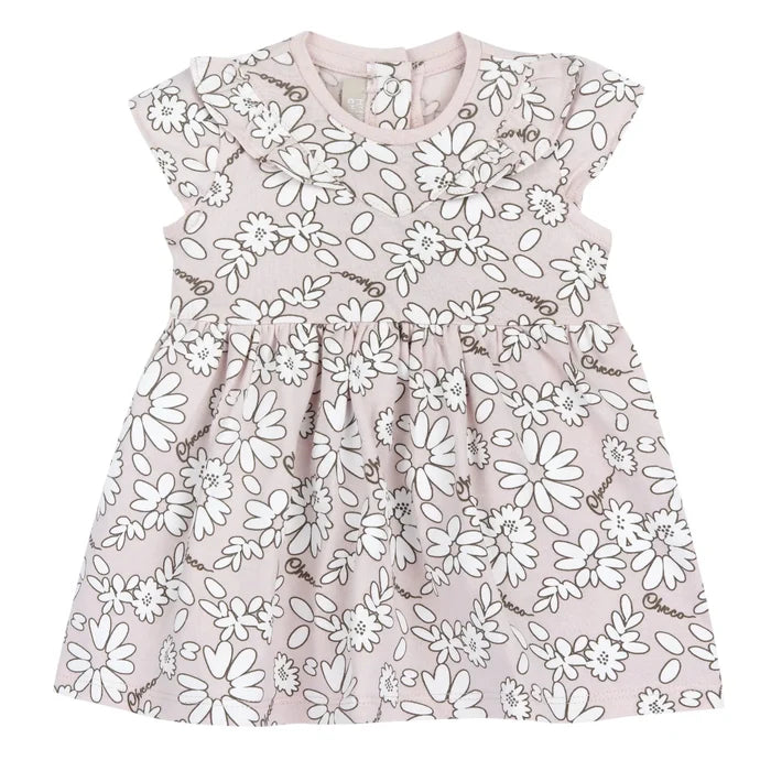 Girls Light Pink Floral Printed Dress