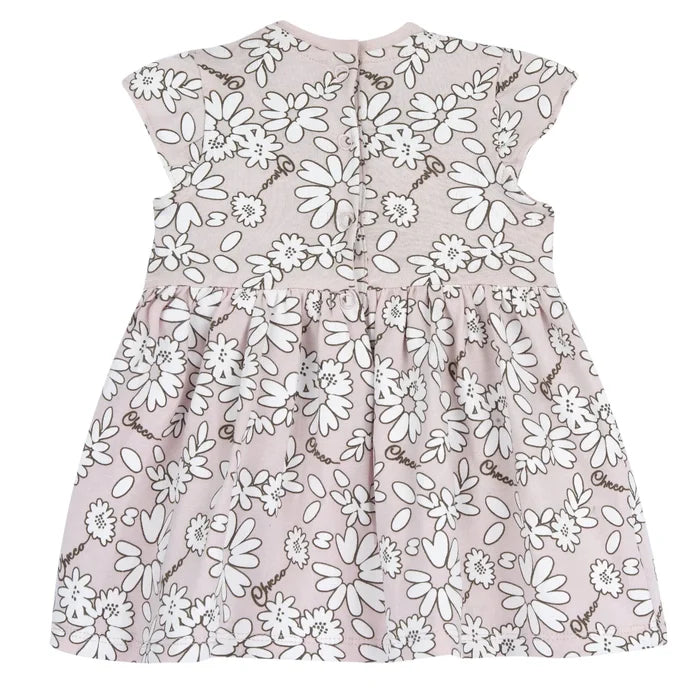 Girls Light Pink Floral Printed Dress