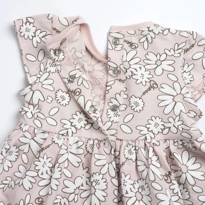 Girls Light Pink Floral Printed Dress
