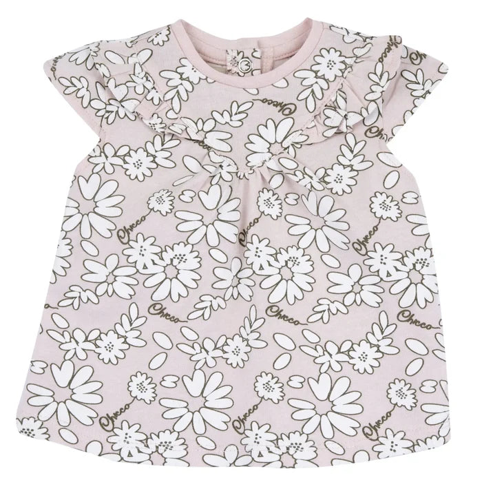 Girls Light Pink Floral Printed Top