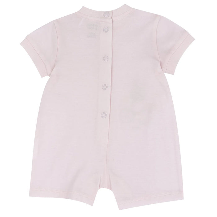 Girls Light Pink Printed Romper