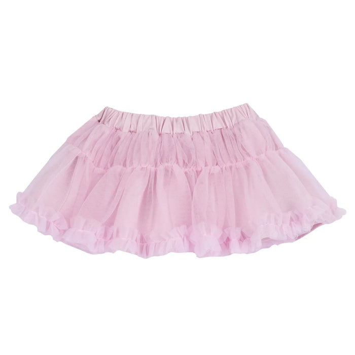 Girls Light Pink Self Design Skirt