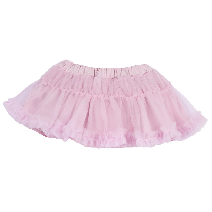 Girls Light Pink Self Design Skirt