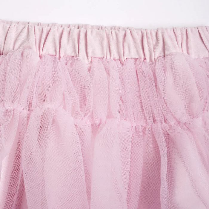 Girls Light Pink Self Design Skirt