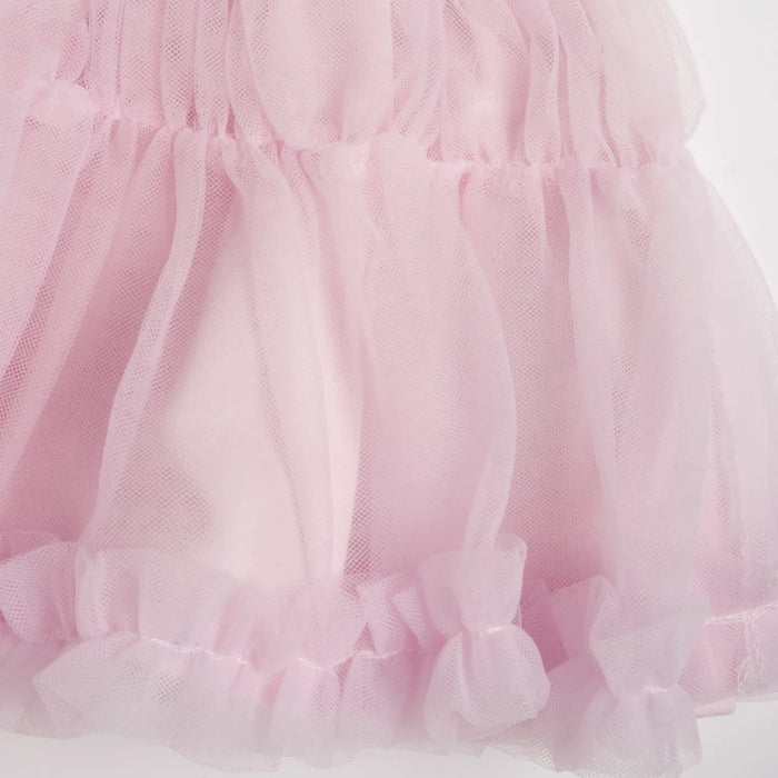 Girls Light Pink Self Design Skirt