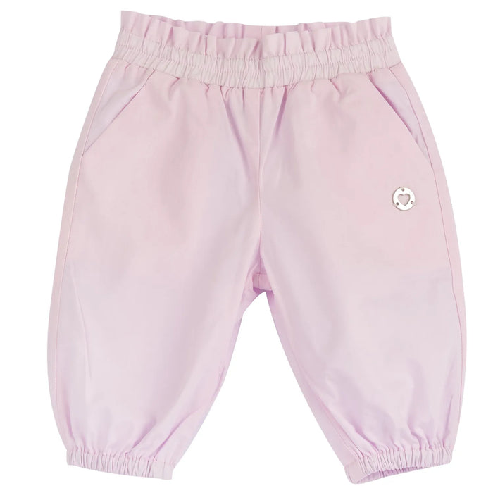 Girls Light Pink Solid Joggers
