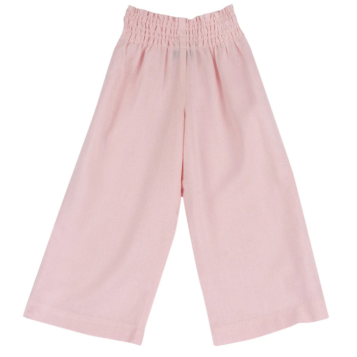Girls Light Pink Solid Trouser