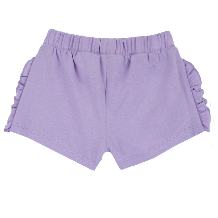 Girls Lilac Self Design Shorts