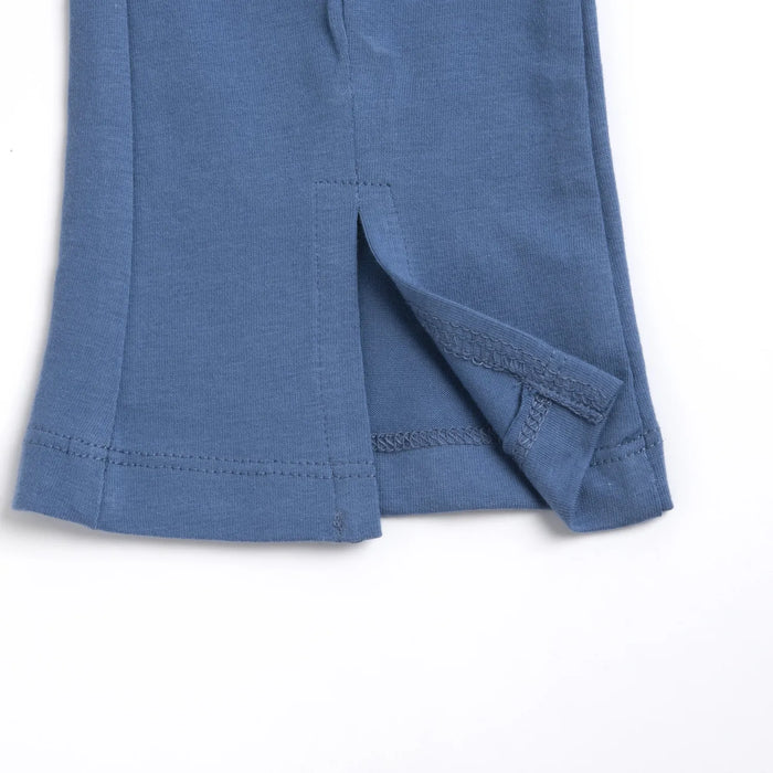 Girls Medium Blue Solid Leggings