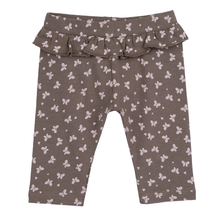 Girls Medium Brown Printed Leggings