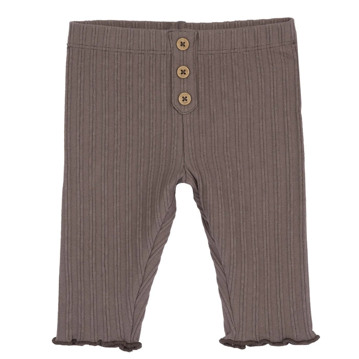Girls Medium Brown Self Design Leggings