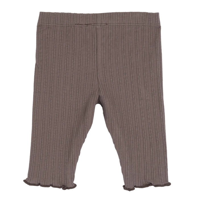 Girls Medium Brown Self Design Leggings