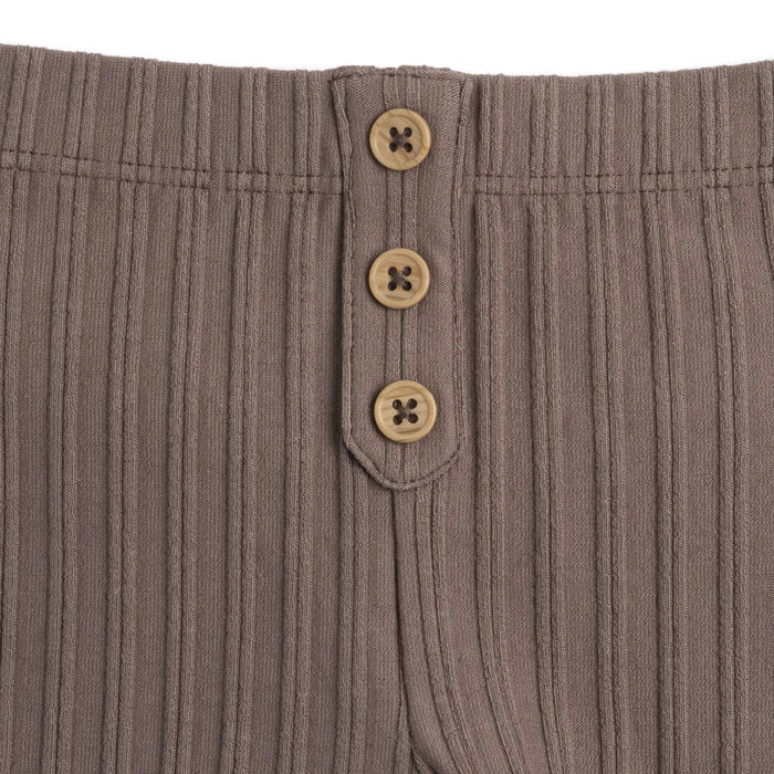Girls Medium Brown Self Design Leggings