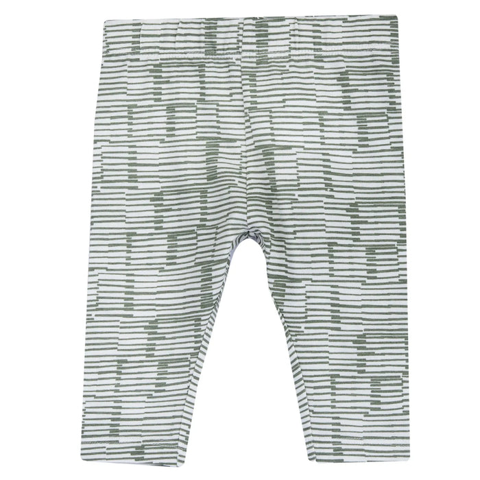 Girls Medium Green Printed Leggings