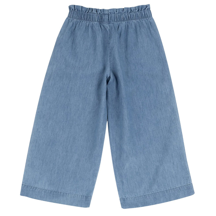 Girls Medium Light Blue Embroidered Jeans