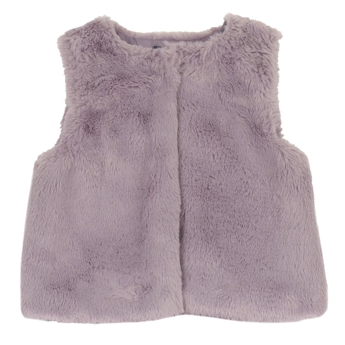 Girls Medium Lilac Solid Waistcoat