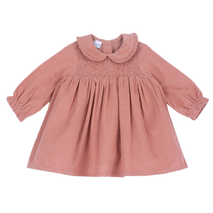 Girls Medium Orange Solid Long Sleeve Dress
