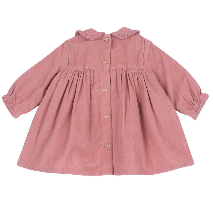 Girls Medium Orange Solid Long Sleeve Dress