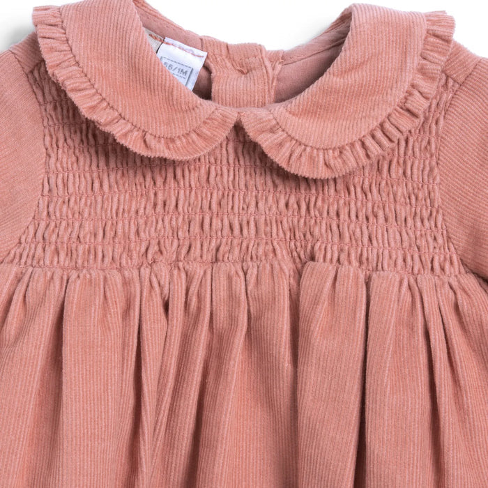 Girls Medium Orange Solid Long Sleeve Dress