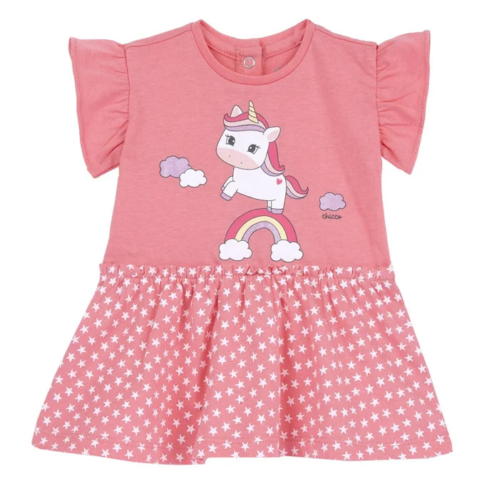 Girls Medium Pink Animal Printed Dress