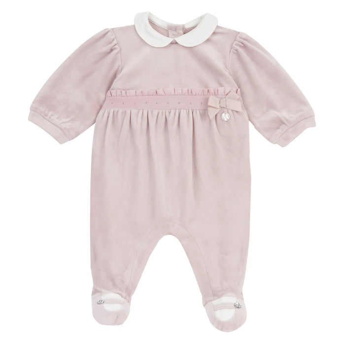 Girls Medium Pink Embellished Leg Opening Babysuit